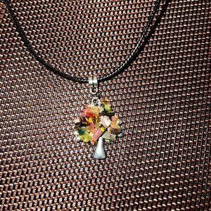 Tree of Life Pendant Necklace-Handmade on Cord Rope w/Clasp